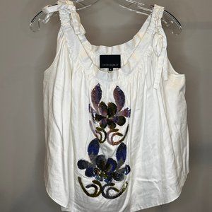 Cynthia Rowley Size Large L White Off The Shoulder Blouse with Tie Straps